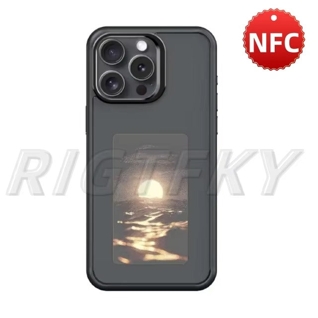 Customizable NFC DIY phone case for iPhone 13, 14, and 15 Pro Max, offering full protection with vibrant ink designs, combining style and durability for a unique, personalized look.